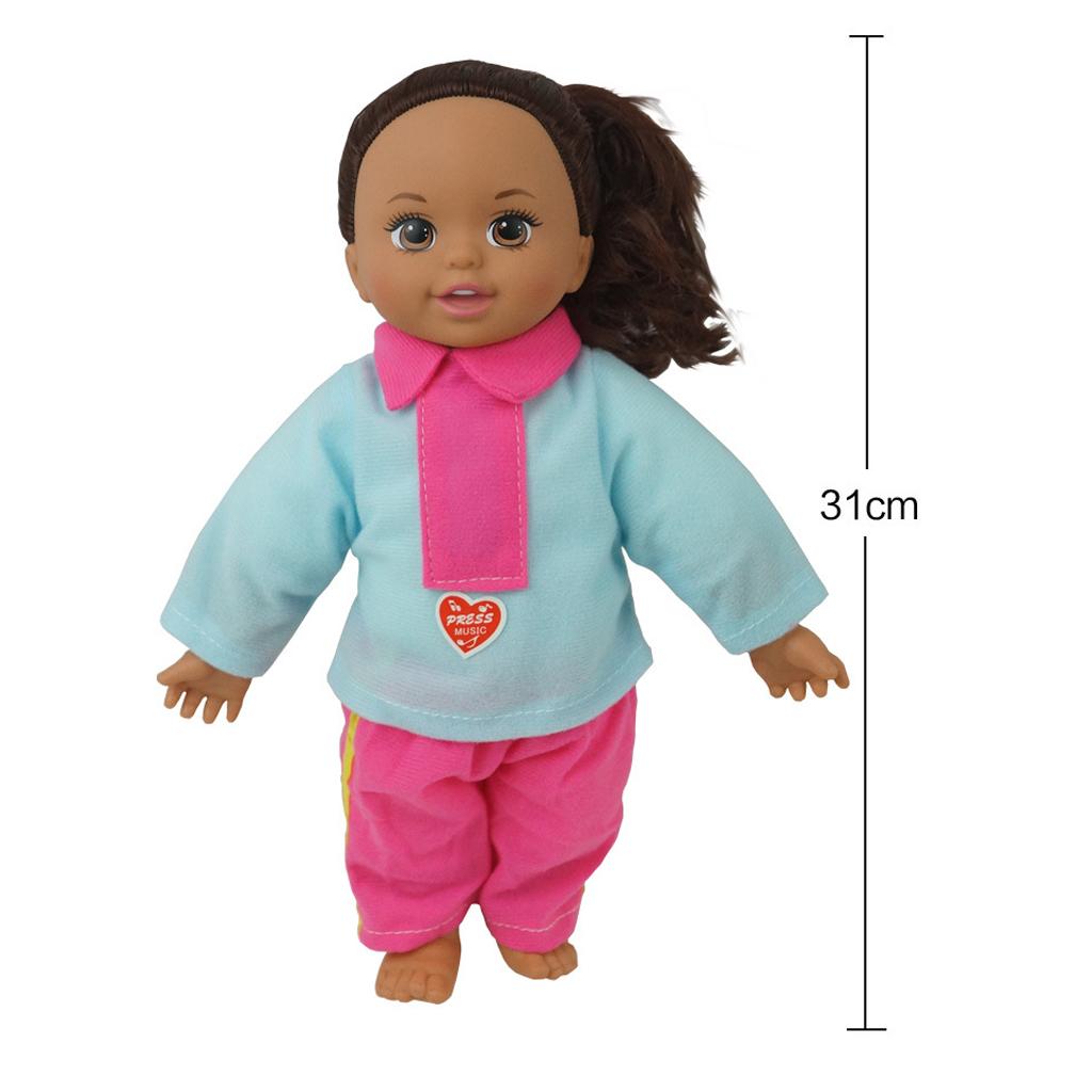 31cm Real Life Baby Girl Doll Vinyl African Newborn Infant In Clothes