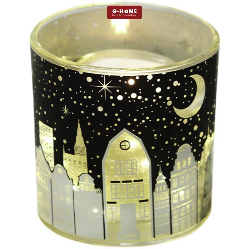 Cốc nến gắn đèn cảm ứng Ghome nến sáp đậu nành tinh dầu thiên nhiên, nến thơm decor nhà giáng sinh NEN22 M1