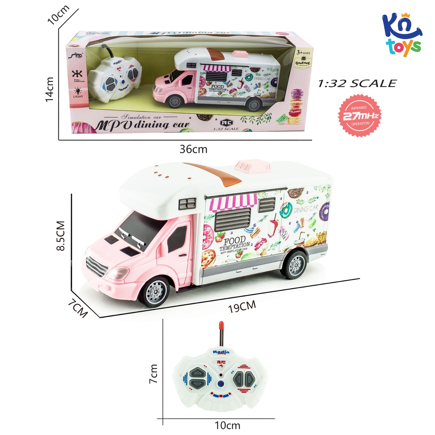 Đồ Chơi Điều Khiển Tỷ Lệ 1:32 SINO QH201-4 – Xe Bán Đồ Ăn Nhanh KN TOYS