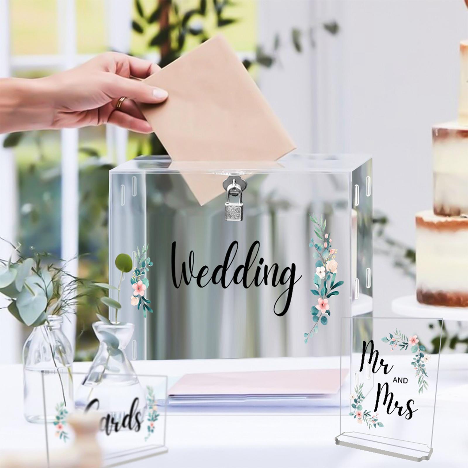 Acrylic wedding cards Box Decorative post Gift Box Holder for Jewelry Ceremony