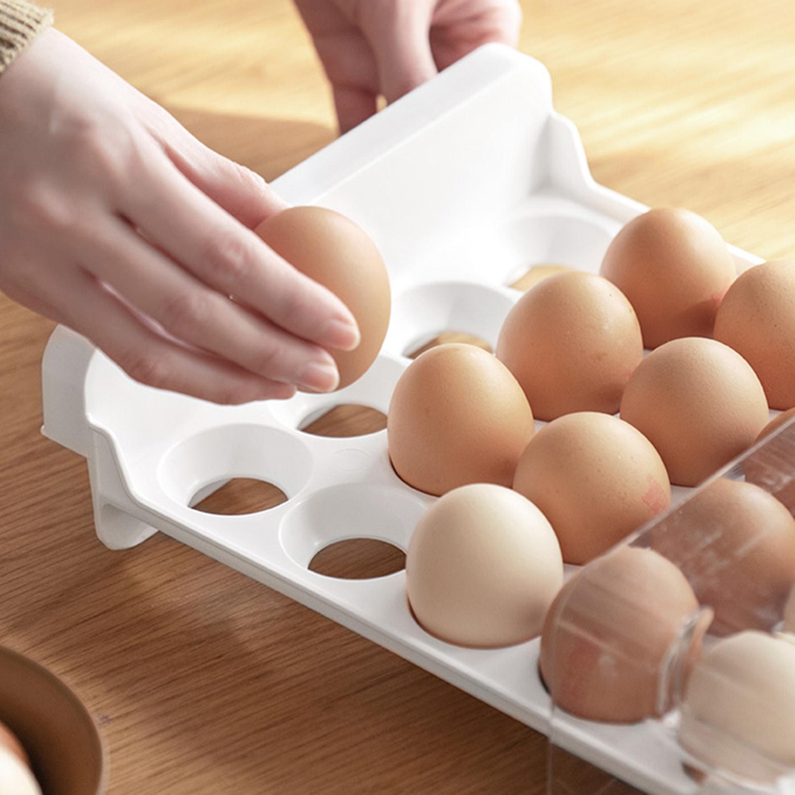 2 Layer Egg Holder Egg Storage Container Reusable Space Saving Durable Egg Fresh Storage Box Egg Tray for Cupboard Countertop Refrigerator