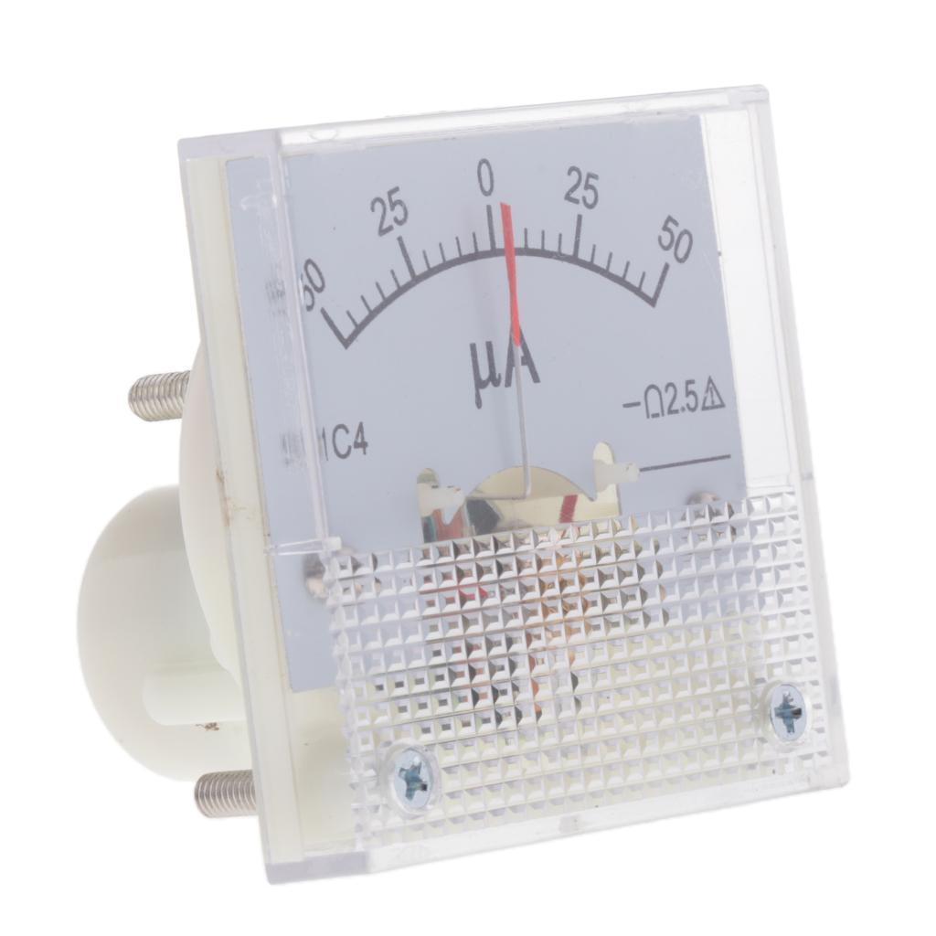 2X DC Ammeter Analog Panel Meter Amp Meter Current Gauge Pointer Type 50uA