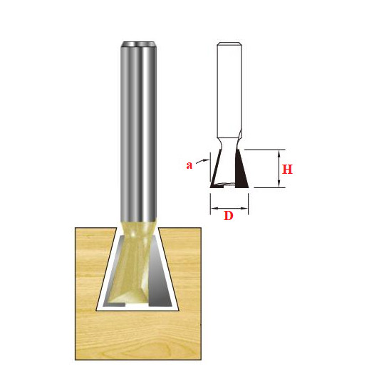 Mũi phay rảnh đuôi cá 14 độ 1/2"x5/8" ARDEN