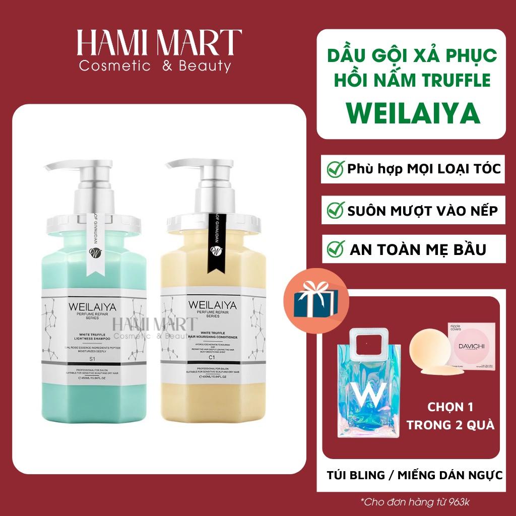 Bộ Dầu gội xả Phục hồi đa tầng nấm Truffle Weilaiya 450ml + 450ml giúp làm mềm tóc, mượt tóc