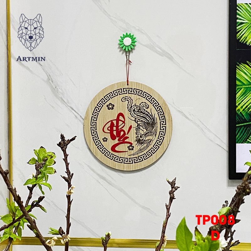 Chữ Phúc Hoa Văn Thư Pháp - Bảng Gỗ Decor - Trang Trí Nhà Cửa - Tết