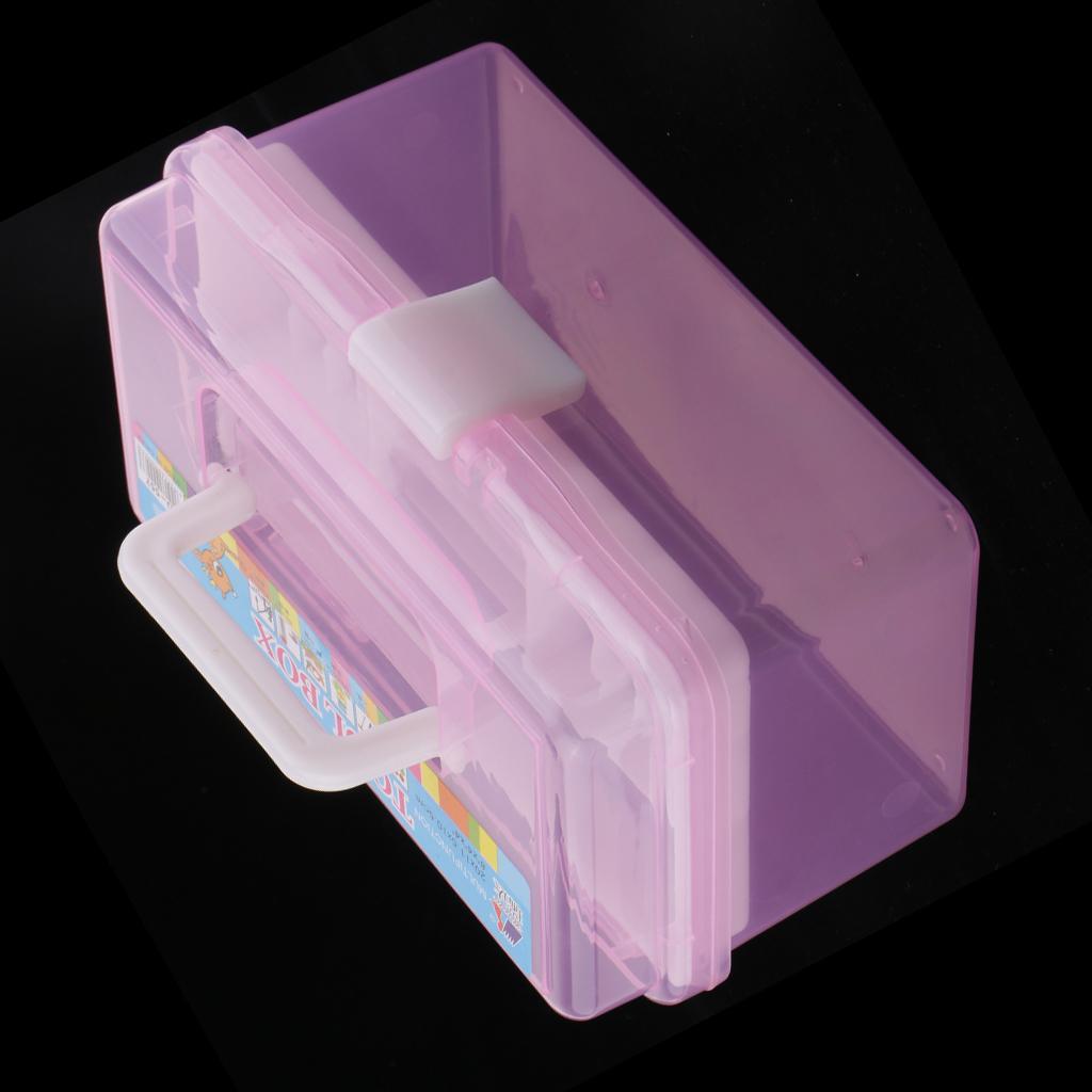 2 Layer Plastic Sewing Jewelry Painting Tools Box Storage Box Organizer Pink