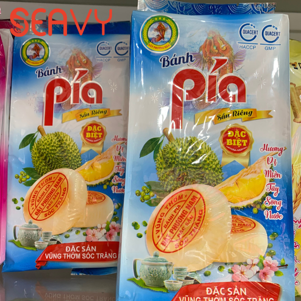  Bánh Pía sầu riêng Đất Phương Nam, đậu xanh, khoai môn, chay thịt, lạp trứng muối, 500 gram - Seavy 