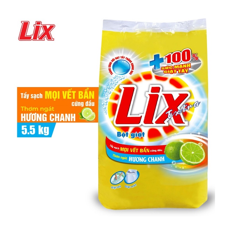 Bột giặt LIX extra hương chanh 5.5kg EC563