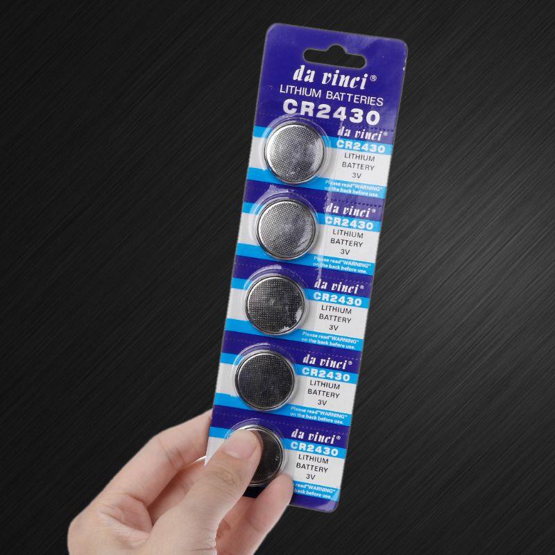 5 Chiếc Pin Nút CR2430 3V Điện Tử Lithium Đồng Xu Cell Pin DL2430 BR2430 ECR2430 KL2430 EE6229 Đồng Hồ đồ Chơi Tai Nghe