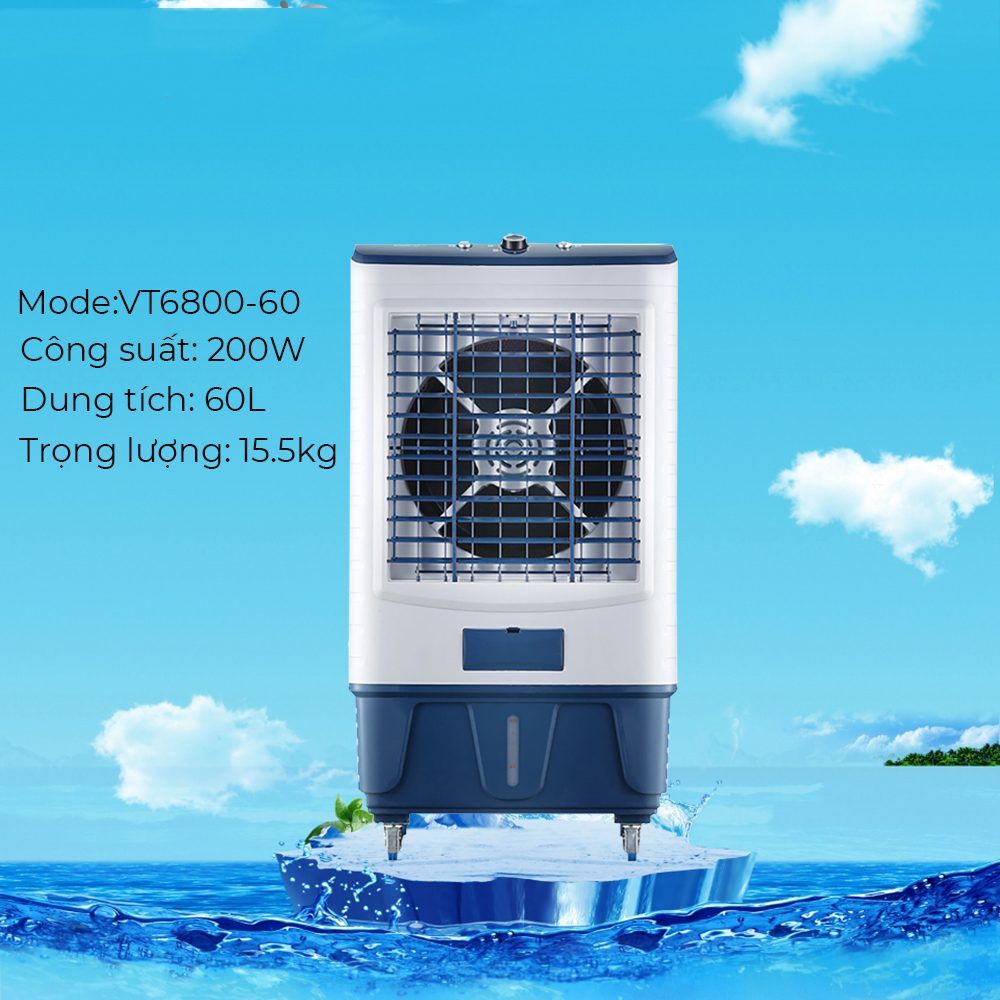 Quạt Điều Hòa Hơi Nước VT6800-60 Máy Làm Mát Bằng Hơi Nước Không Khí, Tiết Kiệm Điện, Giảm Tiếng Ồn Tốt