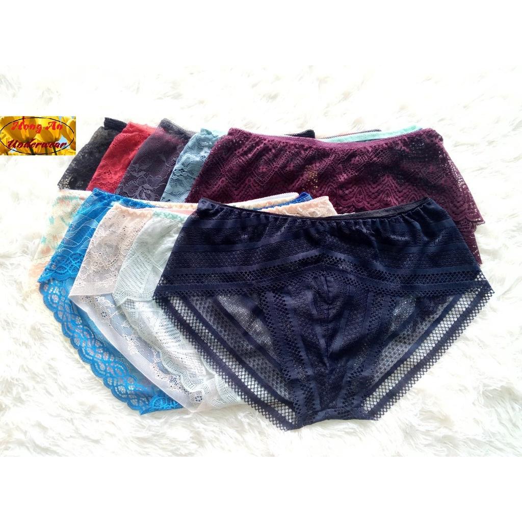 SET 5 Quần lót ren phối ngang, COMBO 5 quần lót ren kiểu thoáng mát