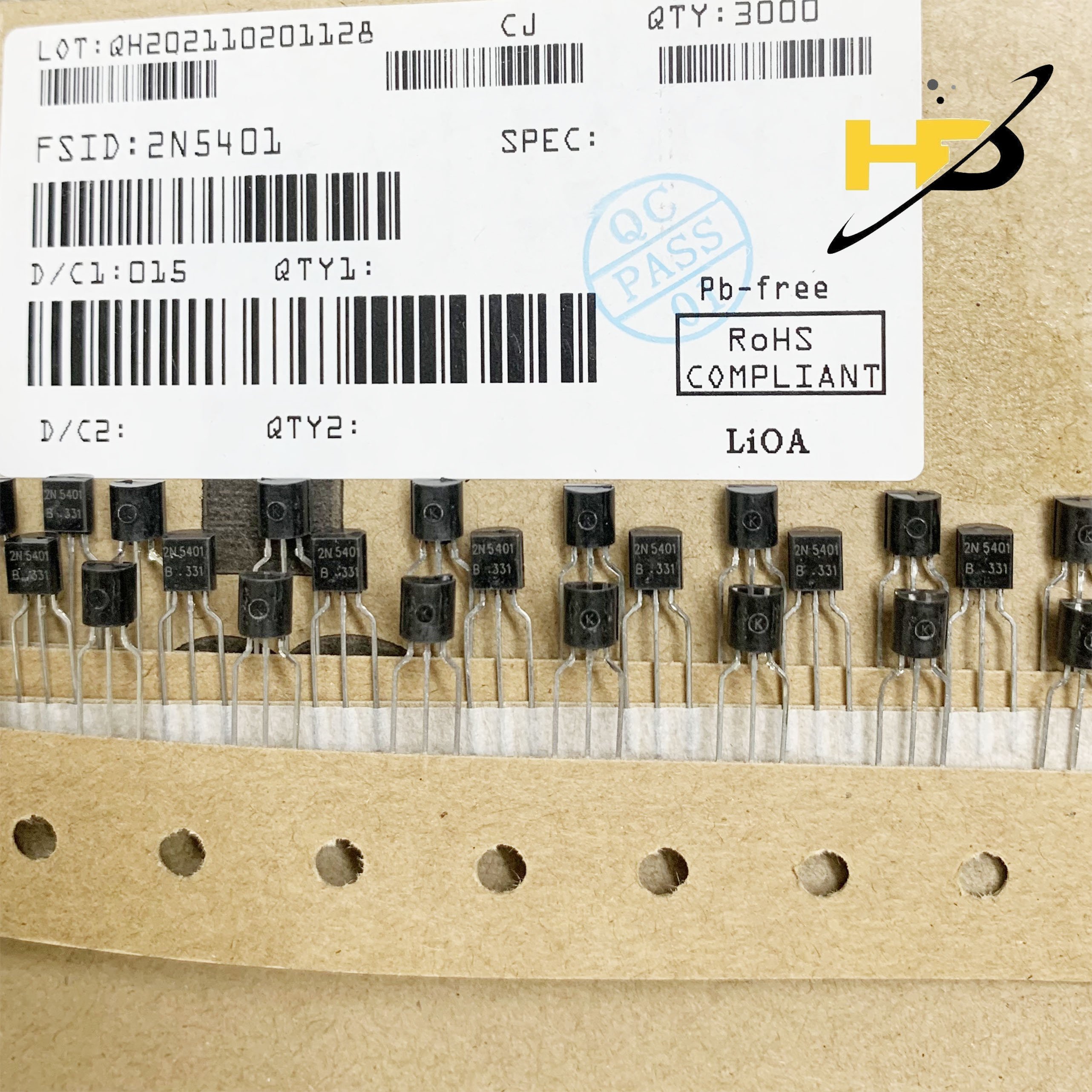 ( Đóng Dây 20 Chiếc ) Transistor 2N5401 , Thuận PNP 600mA 150V TO-92