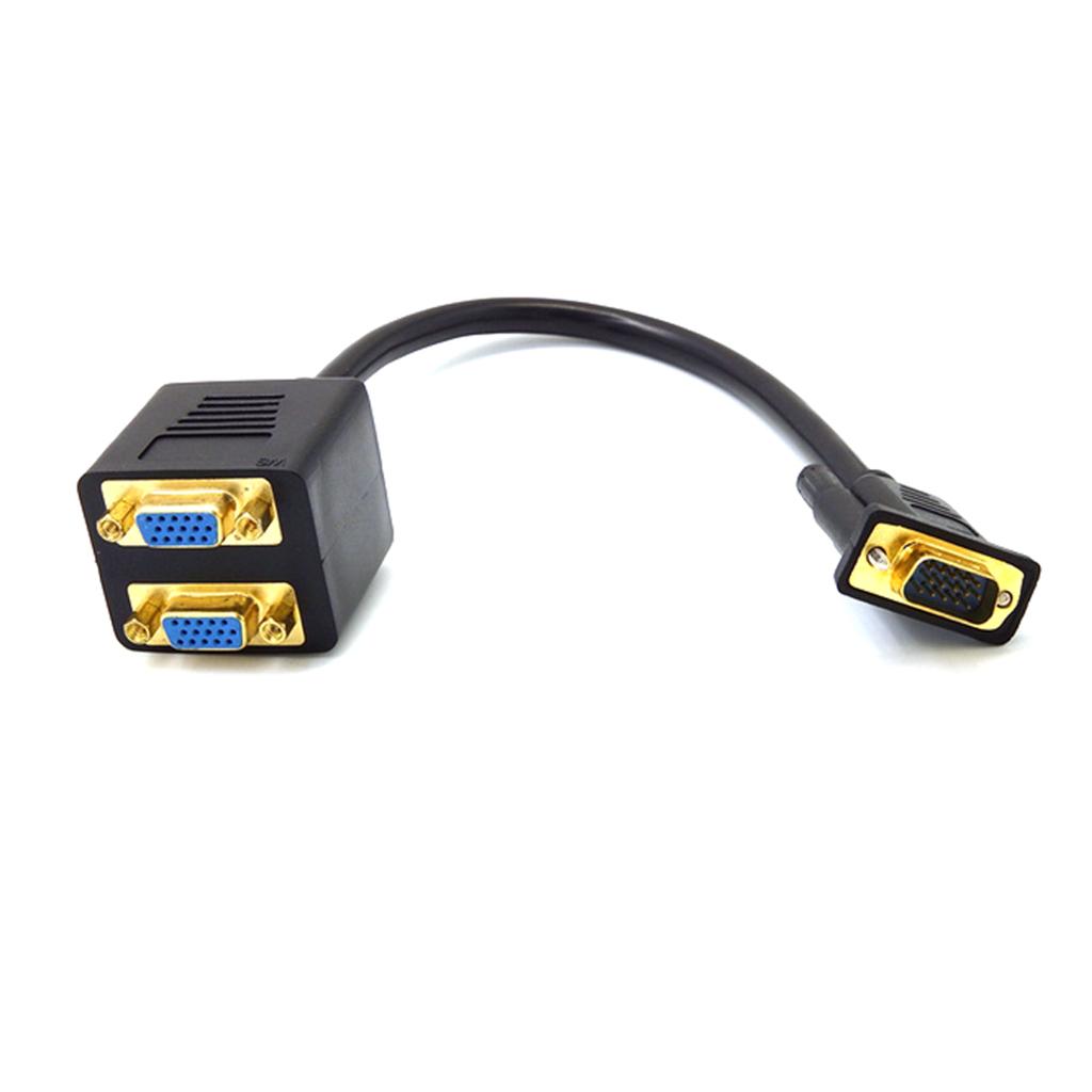 24+5 DVI-I Single Link Male to Dual VGA Ports Splitter Video Cable Adapter 0.25M/0.8FT