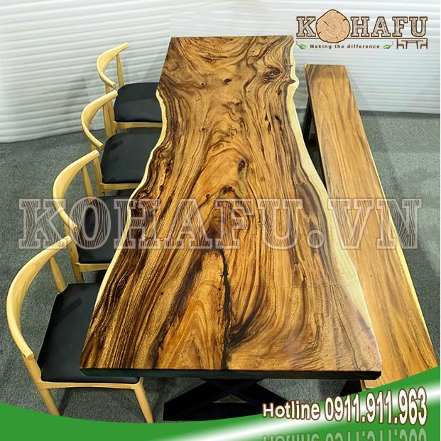 Mặt Bàn Dài Tự Nhiên Nguyên Tấm KL20206 - TẶNG BỘ CHÂN BÀN