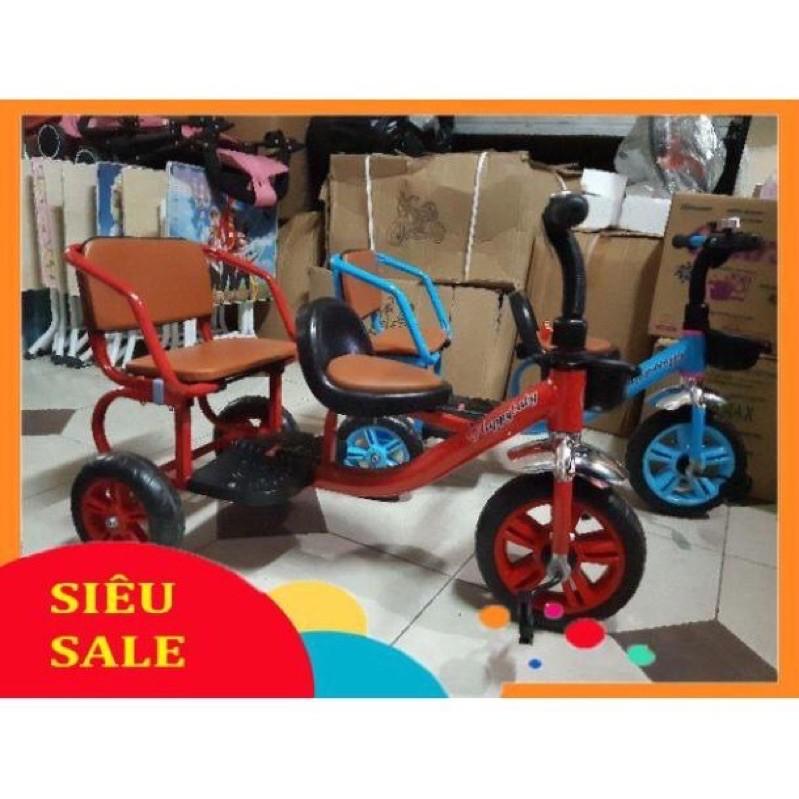 Xe xích lô nhập khẩu khung thép bánh to cho bé