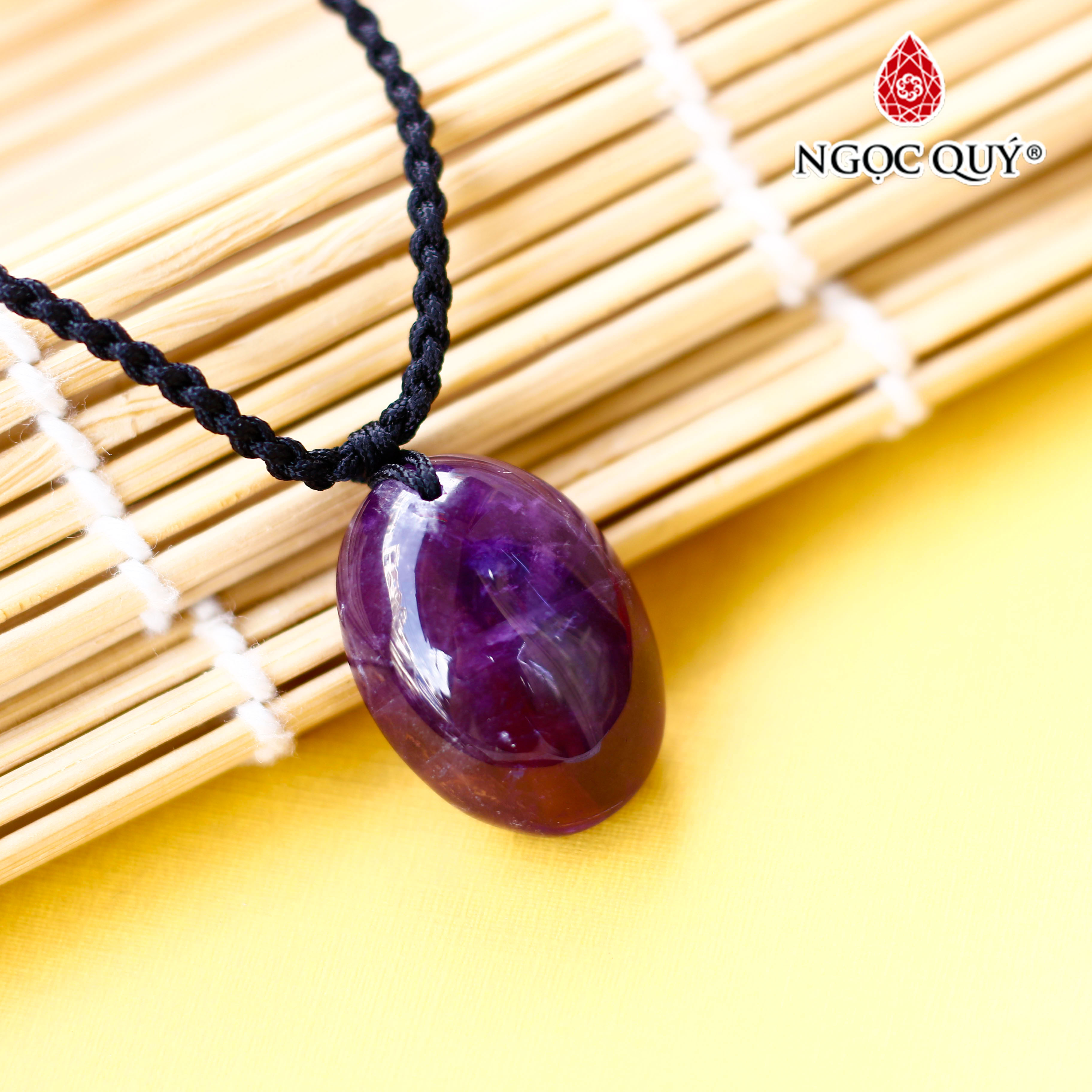 Mặt dây chuyền thạch anh tím hình oval - Ngọc Quý Gemstones