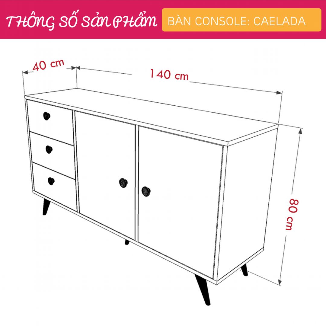 Bàn sảnh ra vào gỗ hiện đại SMLIFE Caelada