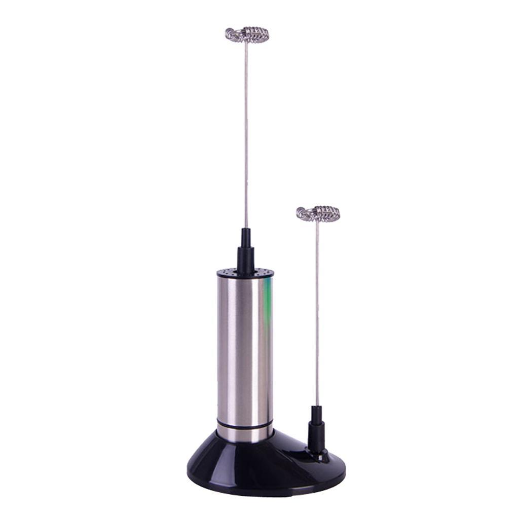 Double Spring Whisk Coffee Electric Milk Frother Egg Beater Kitchen Stirrer