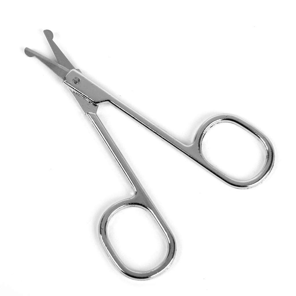 Mini Straight Mustache Nose Hair Remover Scissor Trimmer Safety Round Tip