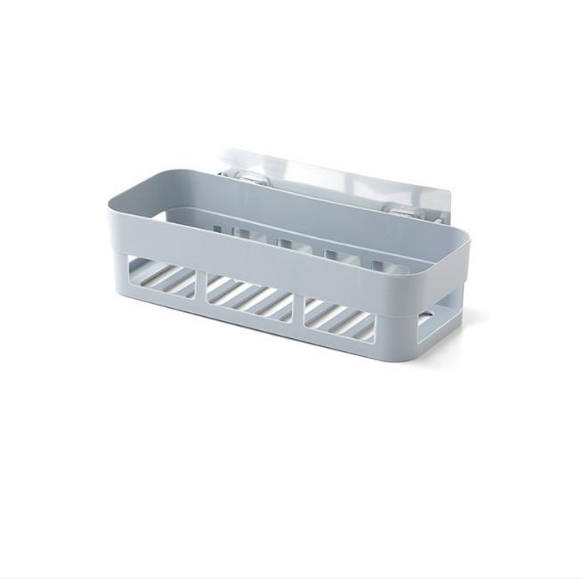 Khay Kệ Nhựa Chữ Nhật Dán Tường Để Đồ Nhà Tắm 2 Dáng Cao Và Dài