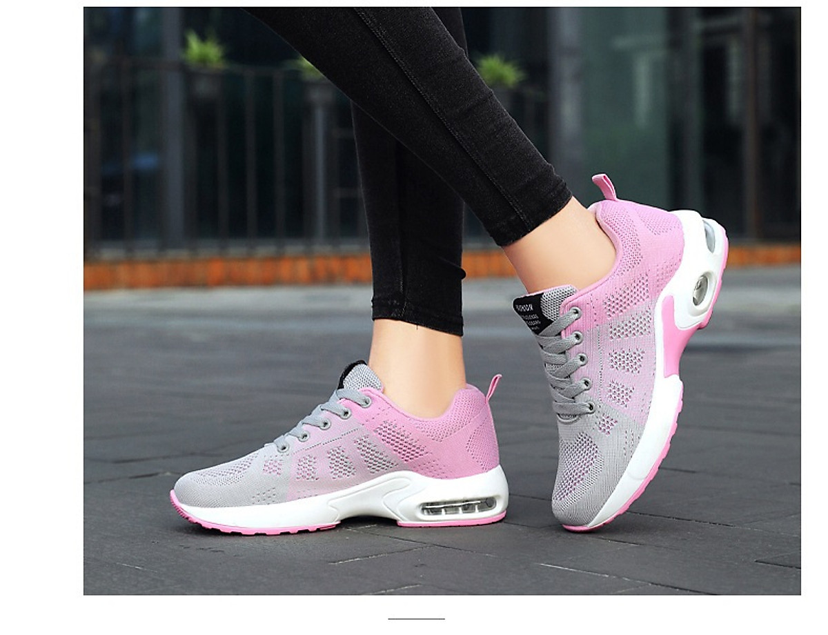 Giày Thể Thao Nữ, Giày Sneaker Chạy Bộ Đế Êm Vải Thoáng Khí KN103 Có 2 màu