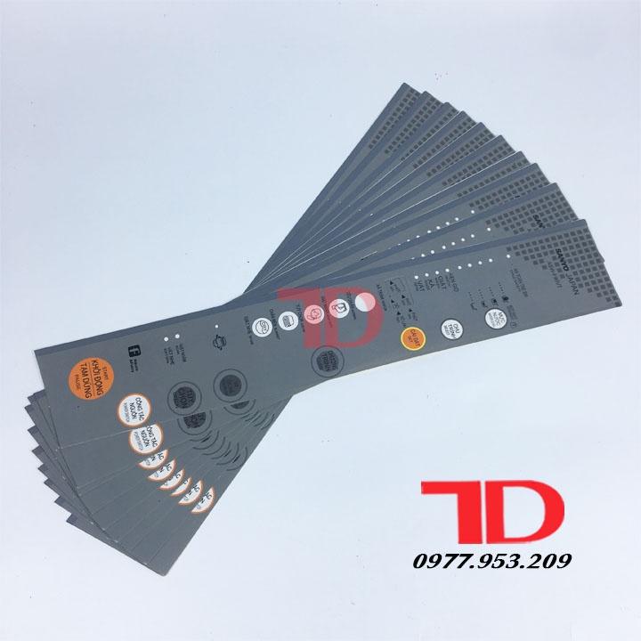 Tem bảng điều khiển dùng cho bàn phím máy giặt Sanyo U850ZT, F90VT,  tem decal có keo dán mặt sau