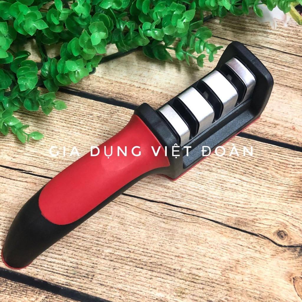 Kitchen Knife Sharpener Dụng cụ Mài Dao cầm tay. Chức năng 4in1 khe mài giũa, Khe liếc và liếc mịn