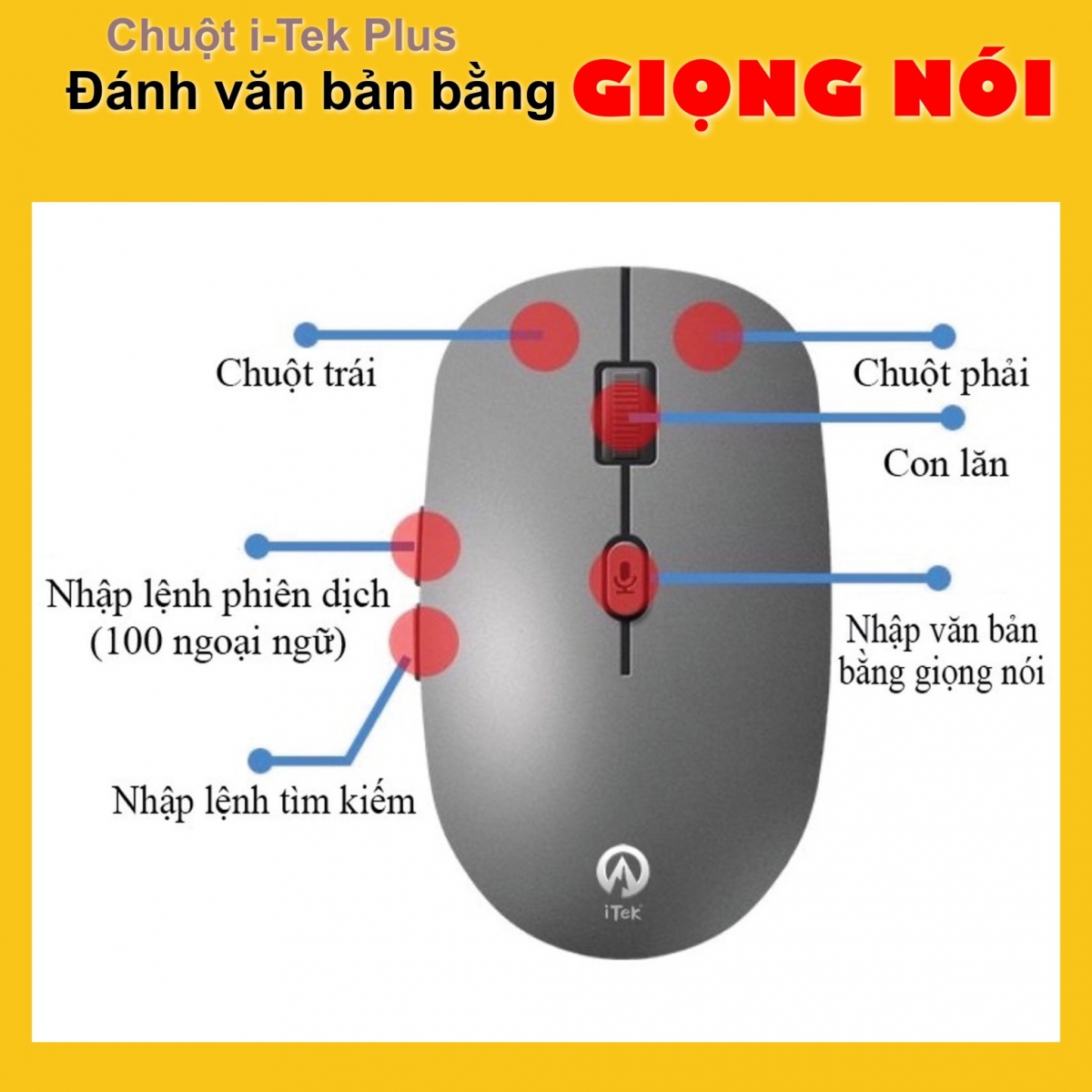 CHUỘT NGHE THÔNG MINH i-TEK PLUS (C1220) ( Đánh văn bản bằng giọng nói,dịch thuật, tìm kiếm thông minh) - HÀNG CHÍNH HÃNG