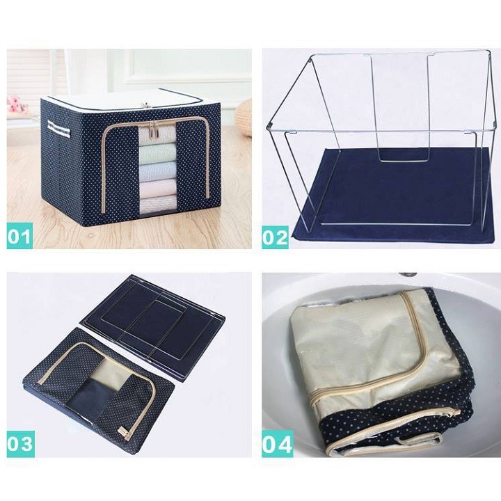 -Túi Đựng Quần Áo Vuông Khung Thép - Gấp gọn tiện lợi, bảo quản quần áo bền đẹp