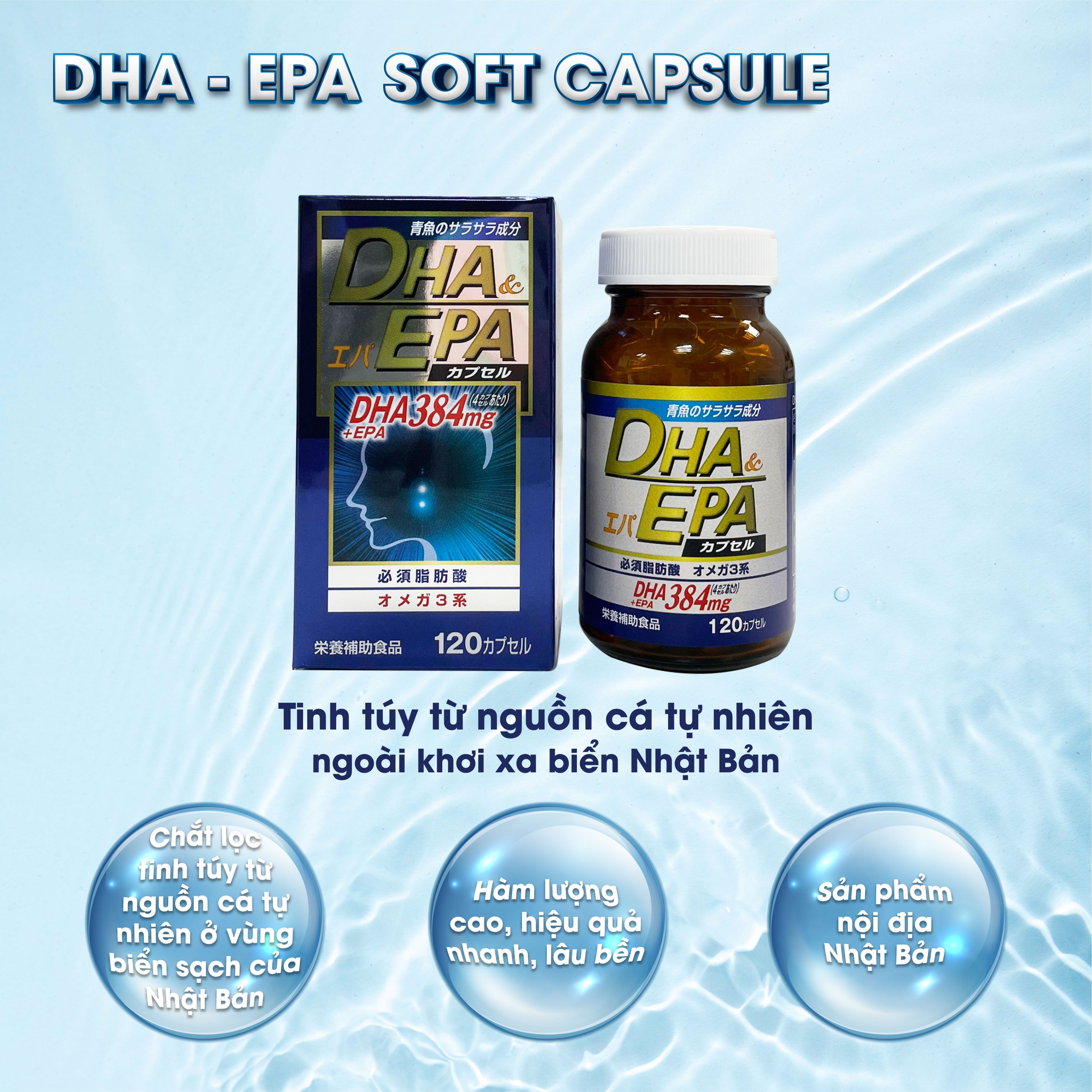 Viên uống bổ sung DHA EPA Nhật Bản - bổ não, sáng mắt tốt cho tim mạch