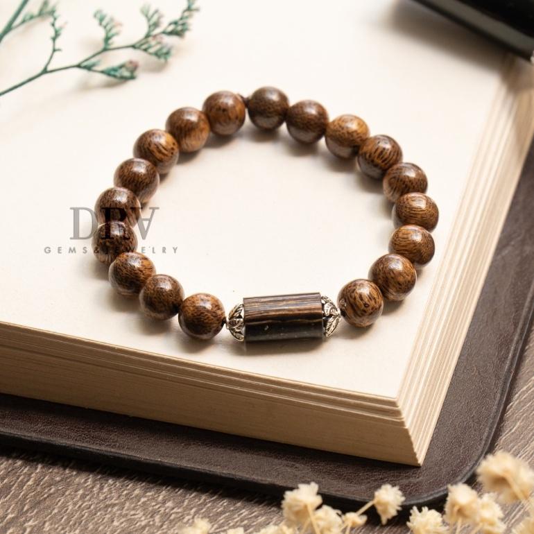 Vòng Tay Trầm Hương Nữ Mix Đốt Trúc Sánh Chìm