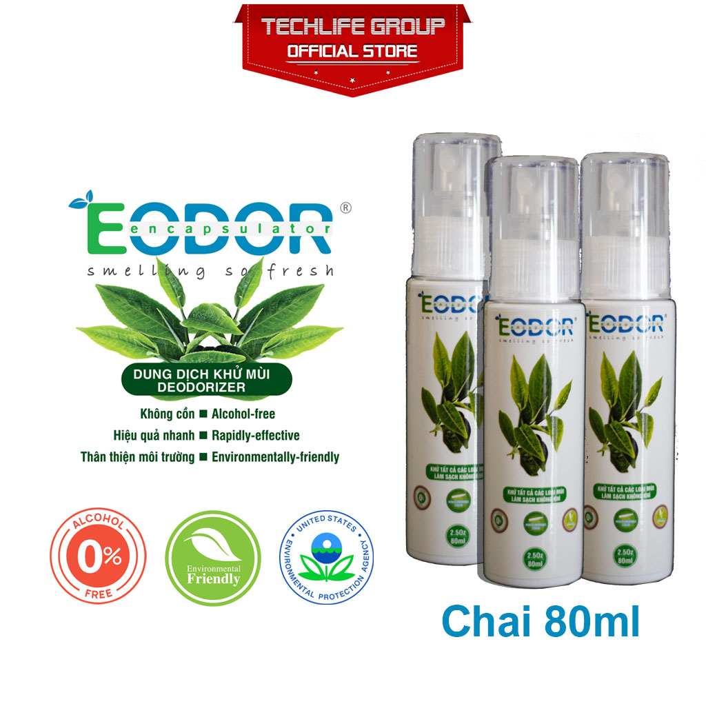 Chai xịt khử mùi đa năng EODOR 80ml - Khử mùi cấp độ phân tử làm sạch không khí, khử khuẩn công nghệ Mỹ, không chưa cồn, an toàn và thân thiện với môi trường - 8936204990033
