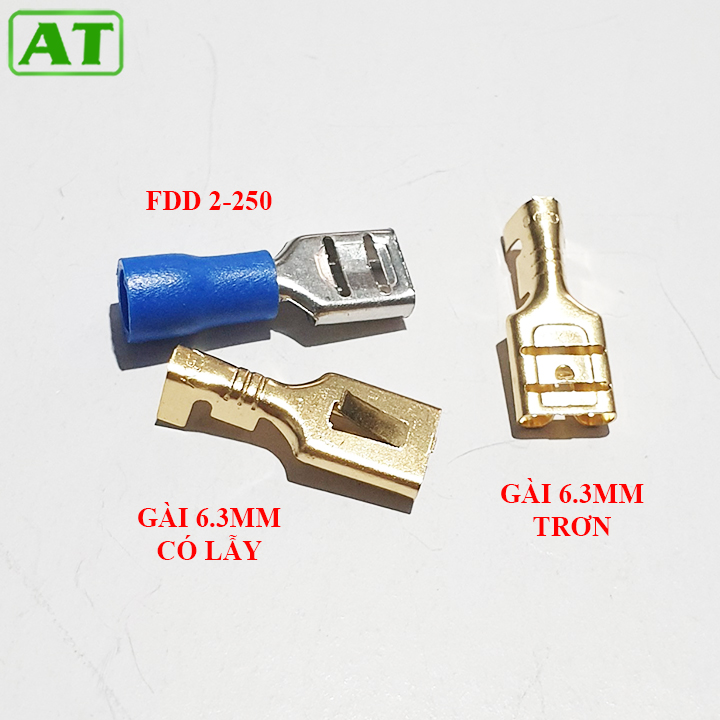 Đầu cos gài 6.3mm, đầu cos chữ T, cốt kẹp dây, cốt nối dây điện