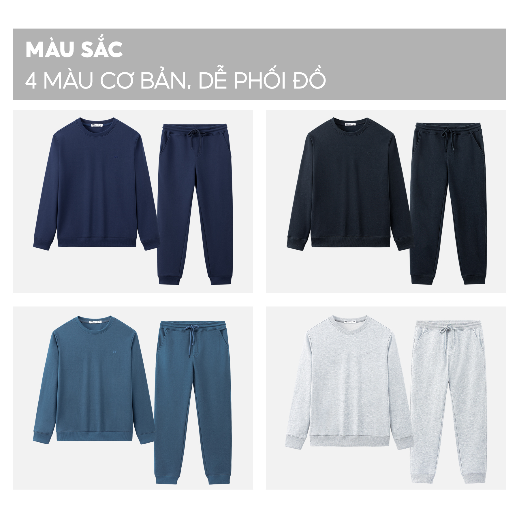 Bộ Quần Áo Nỉ Nam Tay Dài 5S FASHION, Chất Liệu Cotton Cao Cấp, Dày Dặn, Mềm Mịn, Thiết Kế Basic, Co Giãn, Năng Động