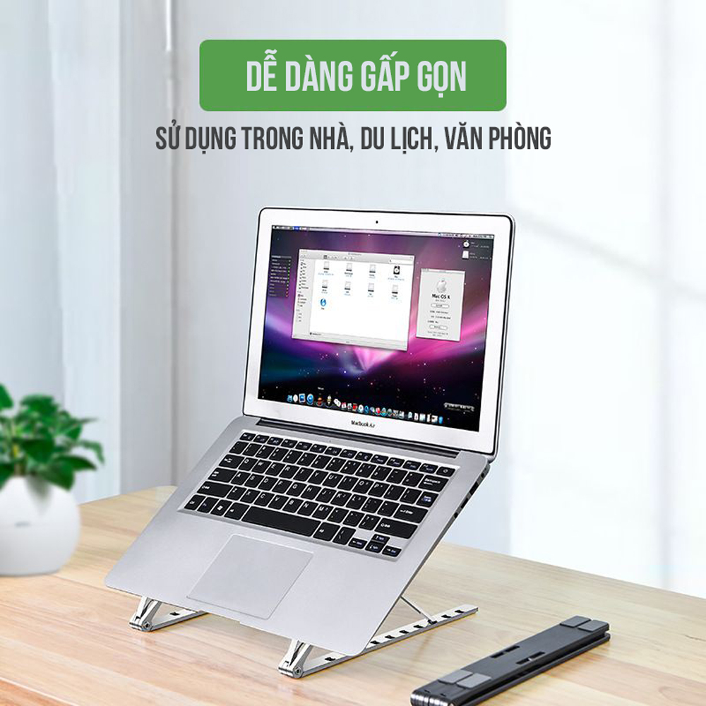 Giá Đỡ, Kệ Đỡ Laptop Hợp Kim Nhôm Cao Cấp Mai Lee Gấp Gọn Giúp Tản Nhiệt Làm Mát Và Cải Thiện Tư Thế Ngồi Cho Máy Tính Xách Tay - Hàng Nhập Khẩu