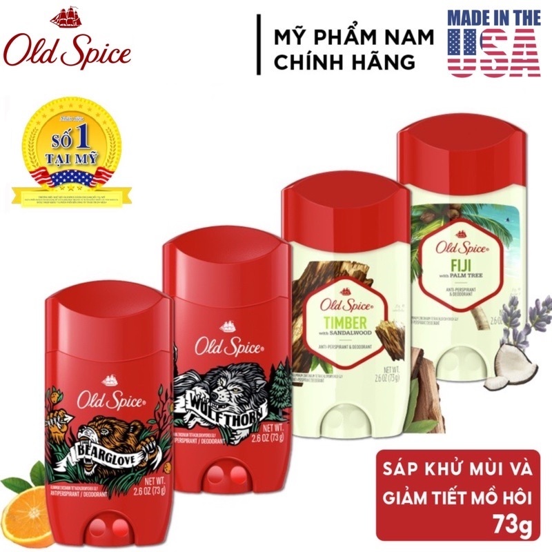 Sáp khử mùi cơ thể Old Spice Fiji 73g - USA