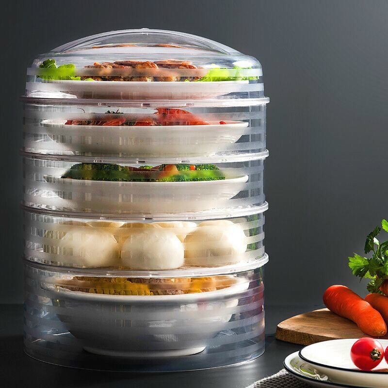 Lồng Bàn Đậy Thức Ăn, Lồng Bàn Giữ Nhiệt Đa Tầng Bằng Nhựa Cao Cấp