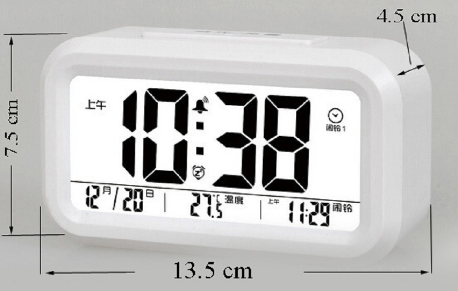 Đồng hồ điện tử báo thức cảm biến ánh sáng - 1019