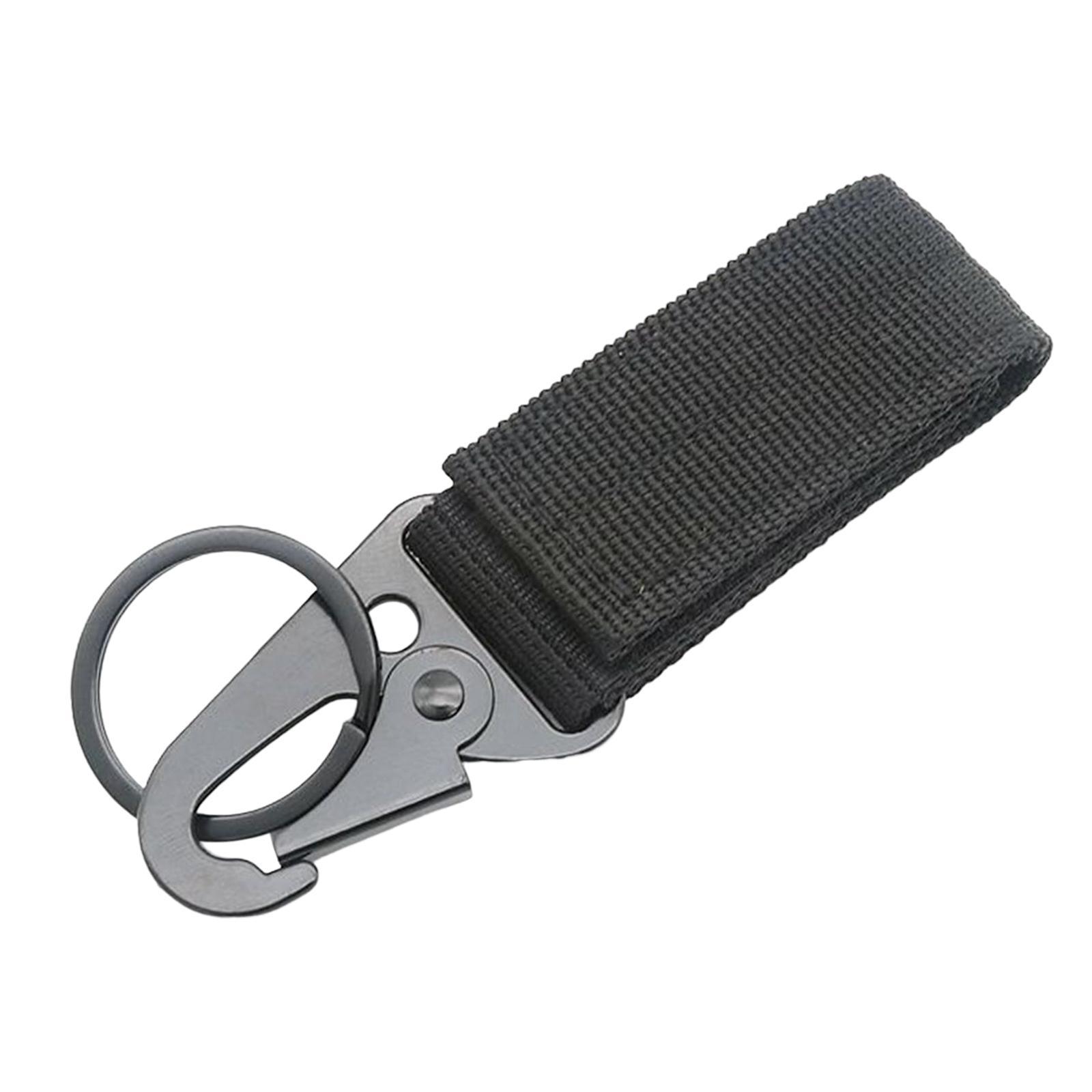 Nylon Webbing Buckle Hanging Belt Key Hook for Outdoor Activities Climbing Black