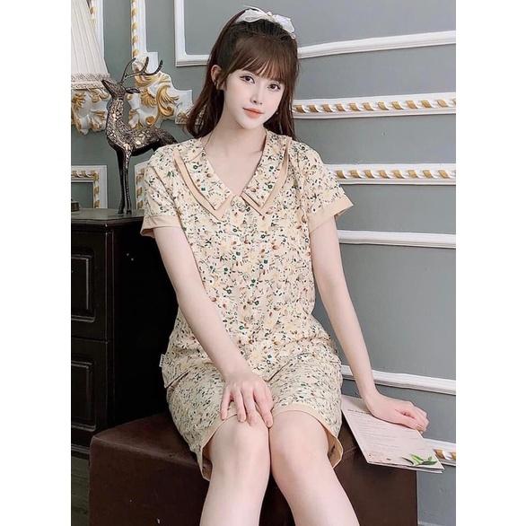 Đồ bộ mặc nhà mẫu lửng, chất lụa hàn