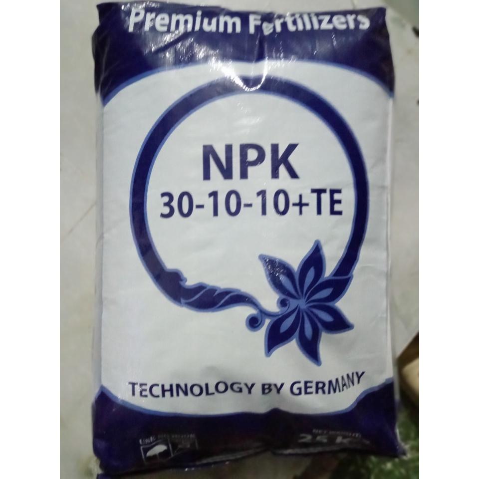 Phân bón NPK 30 - 10 - 10 +TE kích đâm chồi vọt, vọt đọt, bung chèo, đẻ nhánh, xanh dày lá  ( túi zip 3 kg )