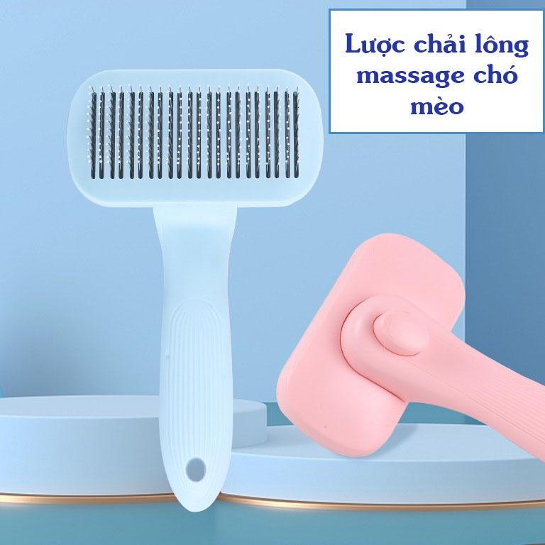 Lược Chải Lông chó mèo Massage Có Nút Bấm Lấy Và Đẩy Lông Rụng chất lượng cao cấp