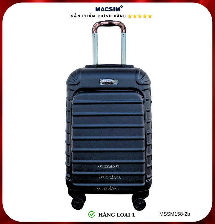 Vali cao cấp Macsim Smooire MSSM158 cỡ 20 inch đen - Hàng loại 1