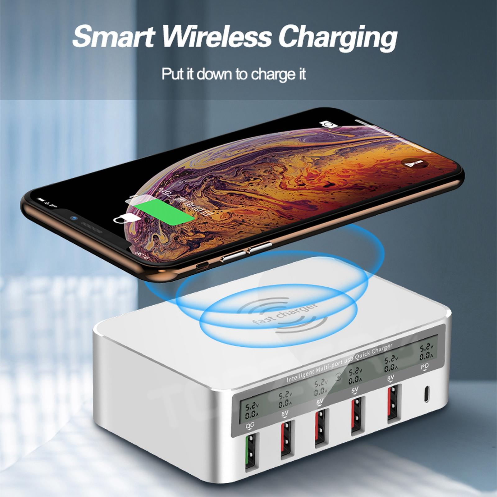 6 Ports USB Charger Charging Multiple Mobile Phone Smart Adapter QC 3.0 EU