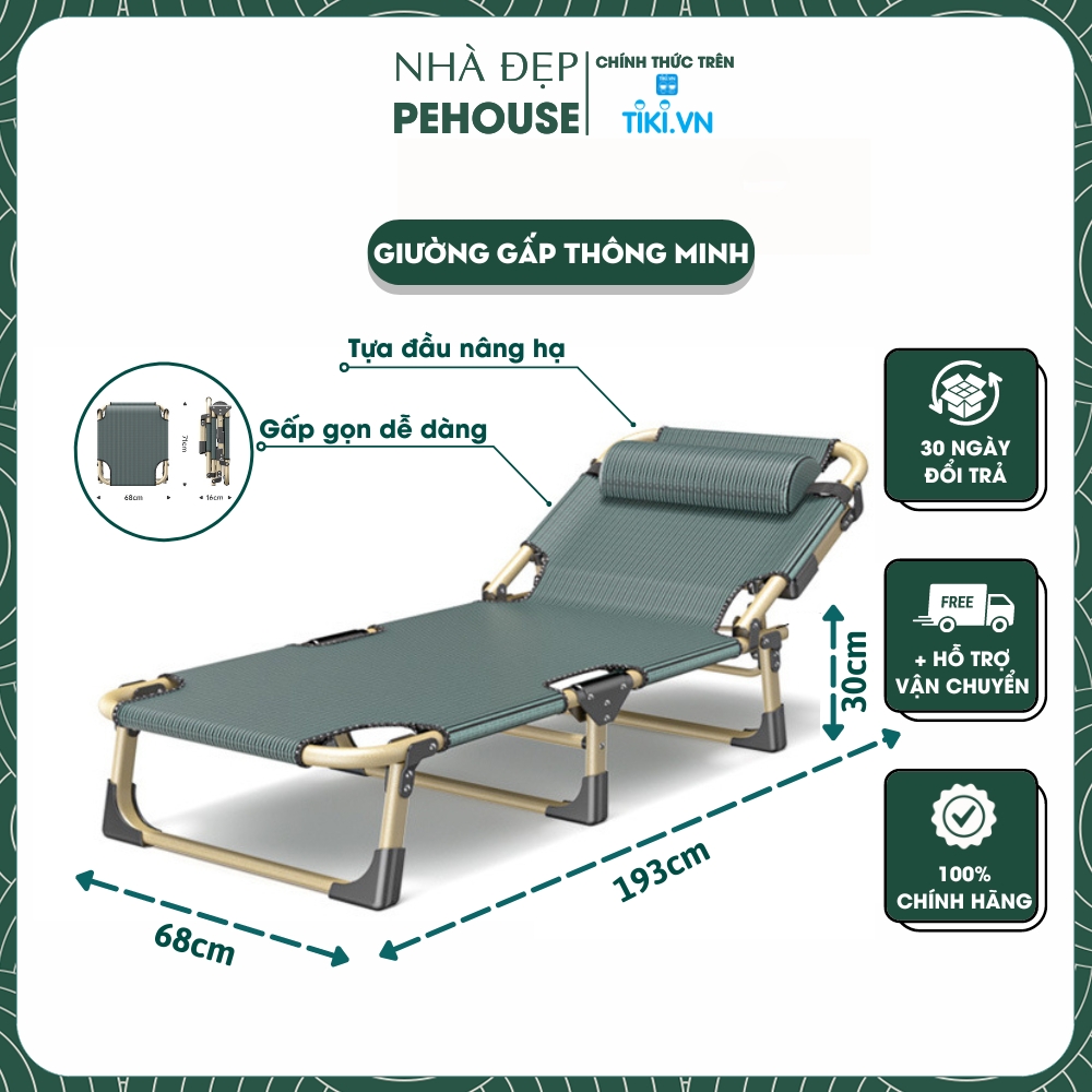 Giường Ngủ Gấp Gọn Nghỉ Trưa Văn Phòng Thư Giãn Ph22115 Giường Xếp Đơn Thông Minh Hiện Đại - Hàng Chính Hãng - Giường 23115