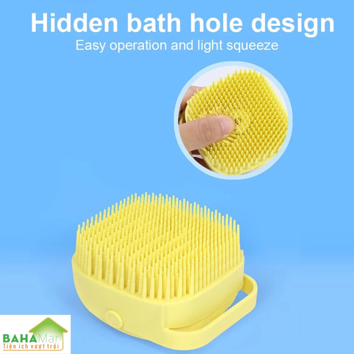 BÀN CHẢI TẮM SILICONE MỀM MASSAGE TẨY DA CHẾT CÓ NGĂN CHỨA SỮA TẮM