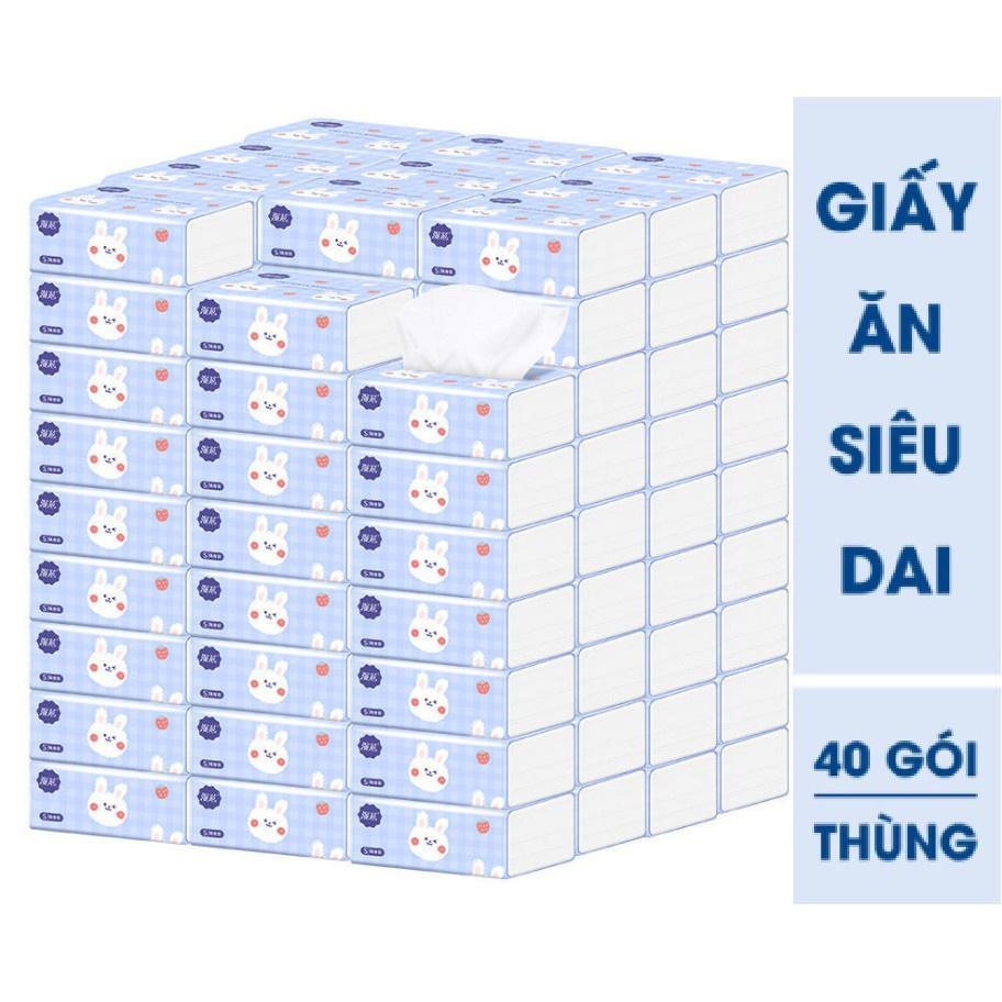 THÙNG 40 GÓI GIẤY ĂN HÌNH THỎ SIÊU DAI - GIẤY ĂN RÚT HÌNH THỎ HÀNG NỘI ĐỊA TRUNG