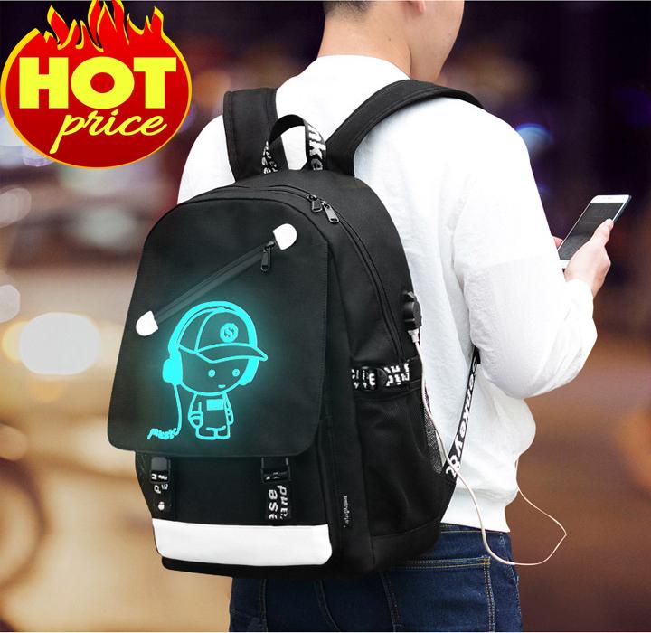 Balo nam nữ đi học Ohazo! Phát Sáng Cao Cấp, Balo Thời Trang Hót 2021 ( Tặng cáp sạc USB + Khóa chống Trộm)