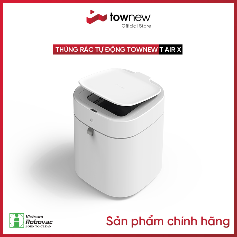 Thùng Rác Thông Minh TOWNEW T AIR X (WHITE) - Tự động đóng gói và thay túi rác - Bản Quốc Tế