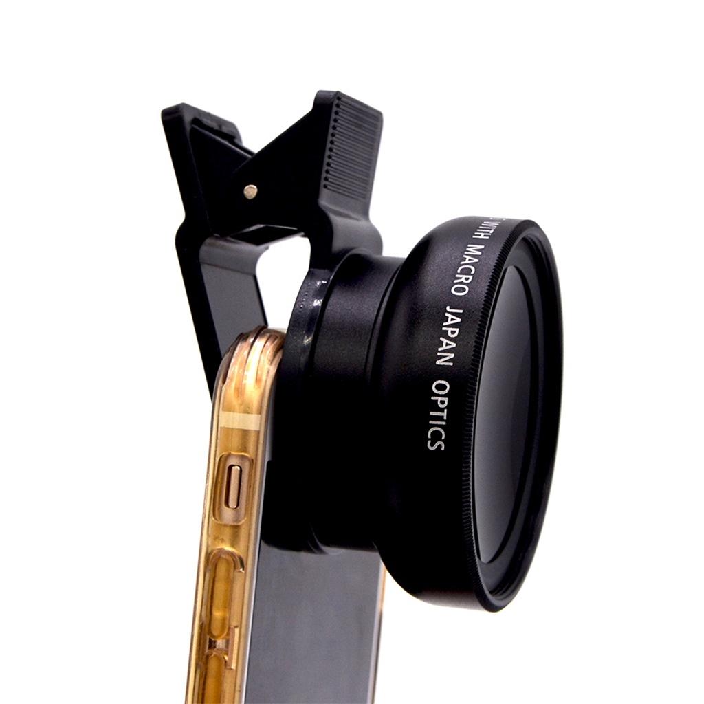 Wide Angle Lens 0.45X & 10X Macro Lenses Clip on Cell Phone Camera for iPhone X 8 7 6 Plus, Samsung, Huawei More
